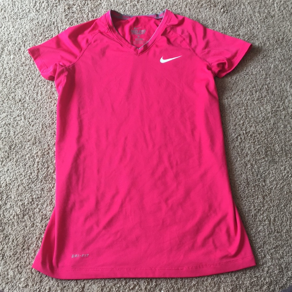 Nike Pro Combat Dri-Fit Pink Tee - Size XS